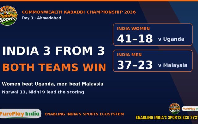India women and men kabaddi teams win again on Day 3 of the Commonwealth Kabaddi Championship 2026 in Ahmedabad